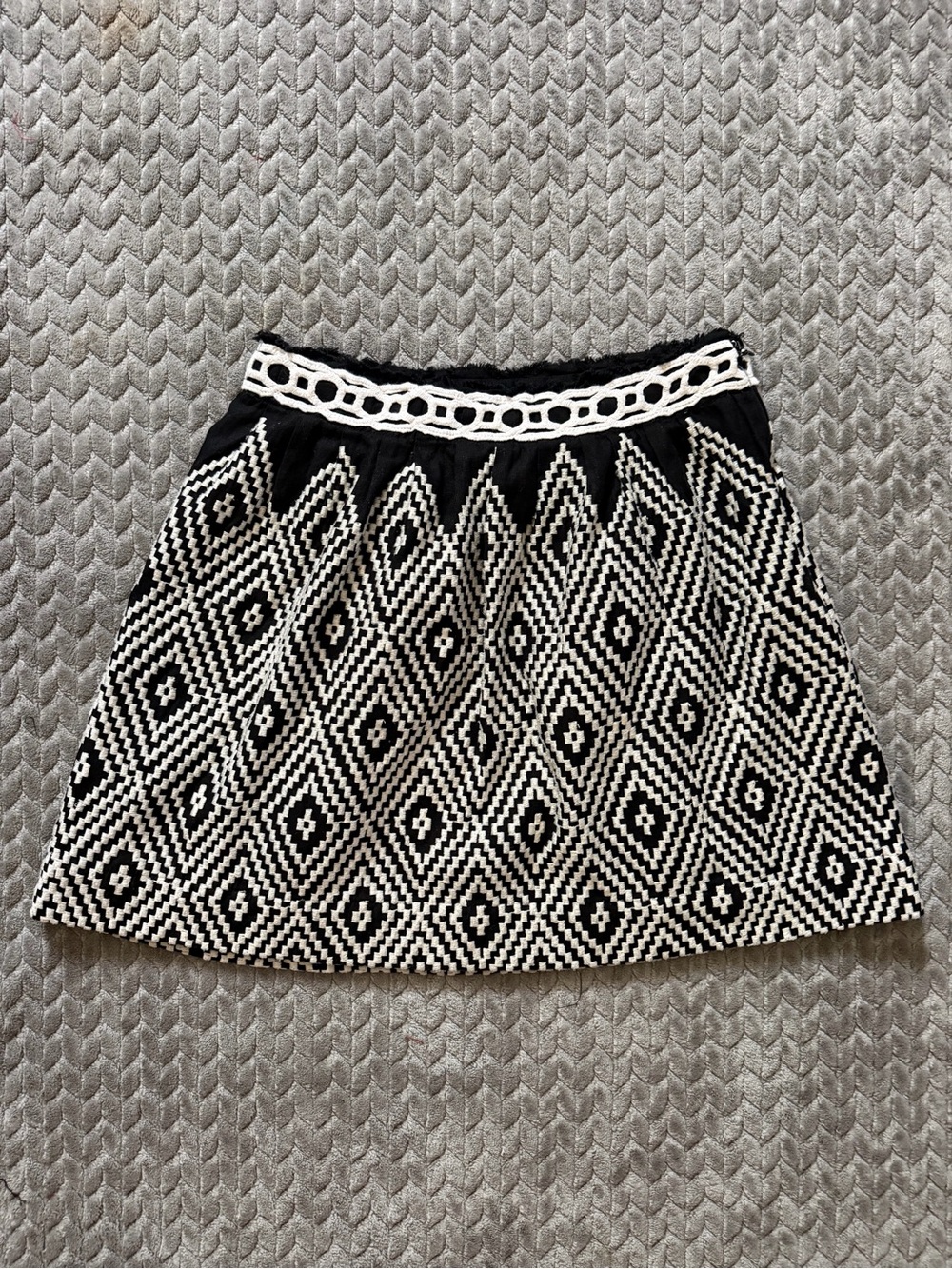 Women's Free People Geometric Embroidered Mini Skirt Size 4 Boho
